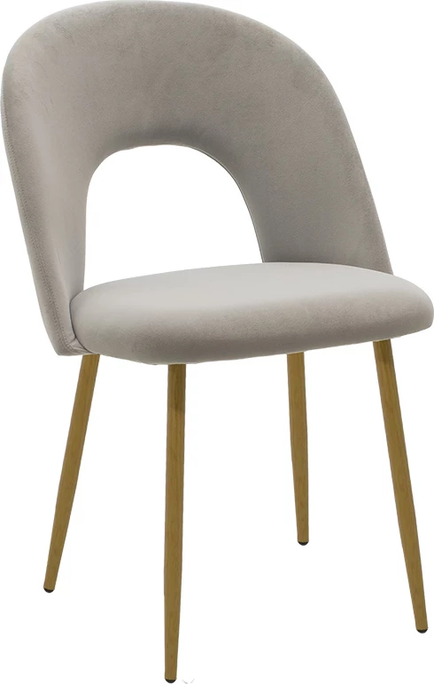 Karrige Jonah, kadife gri, këmbë natyrale, set prej 4 copash