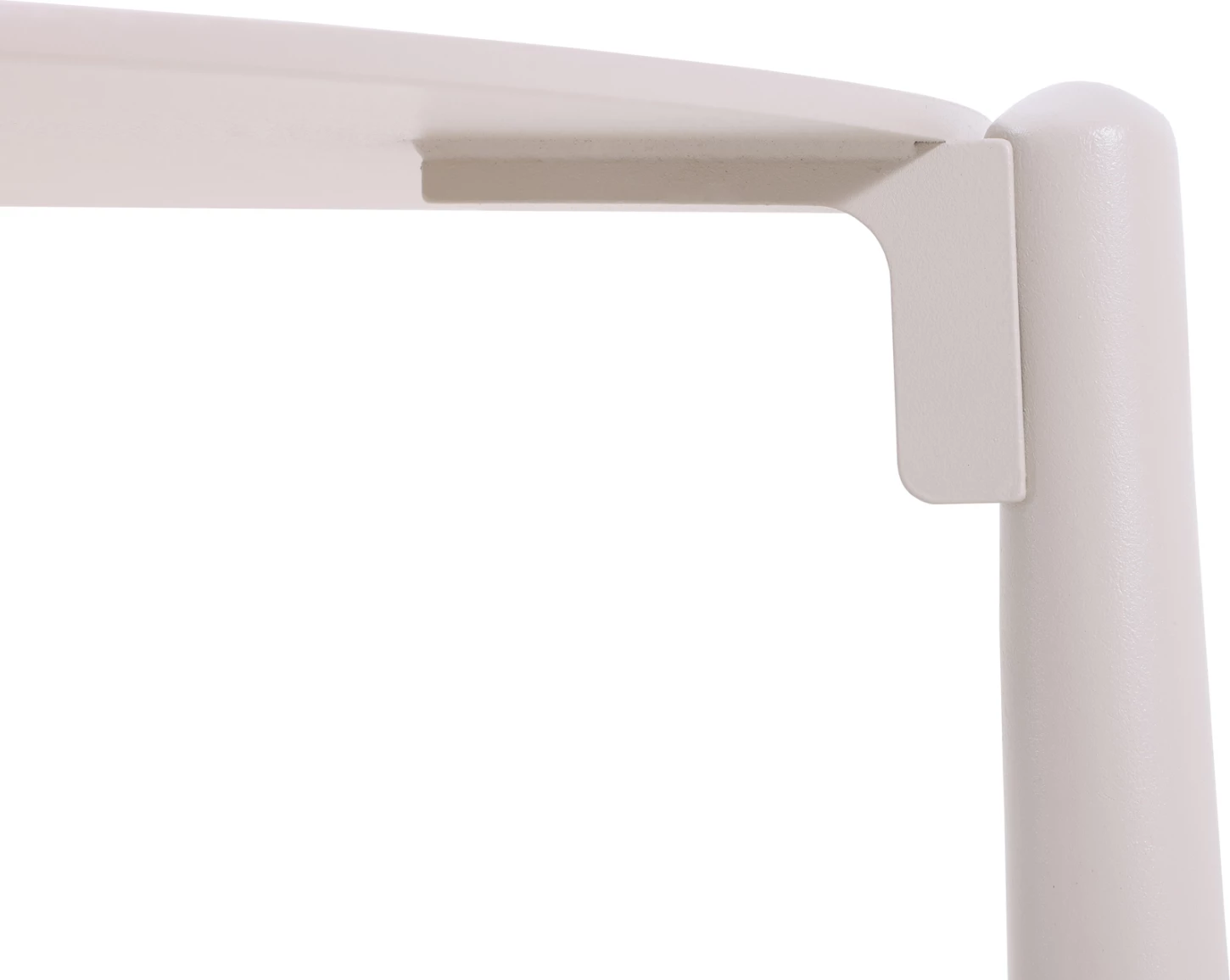 Tavolinë anësore e rrumbullakët Deneris, alumin ngjyrë fildishi, 45x45x47cm