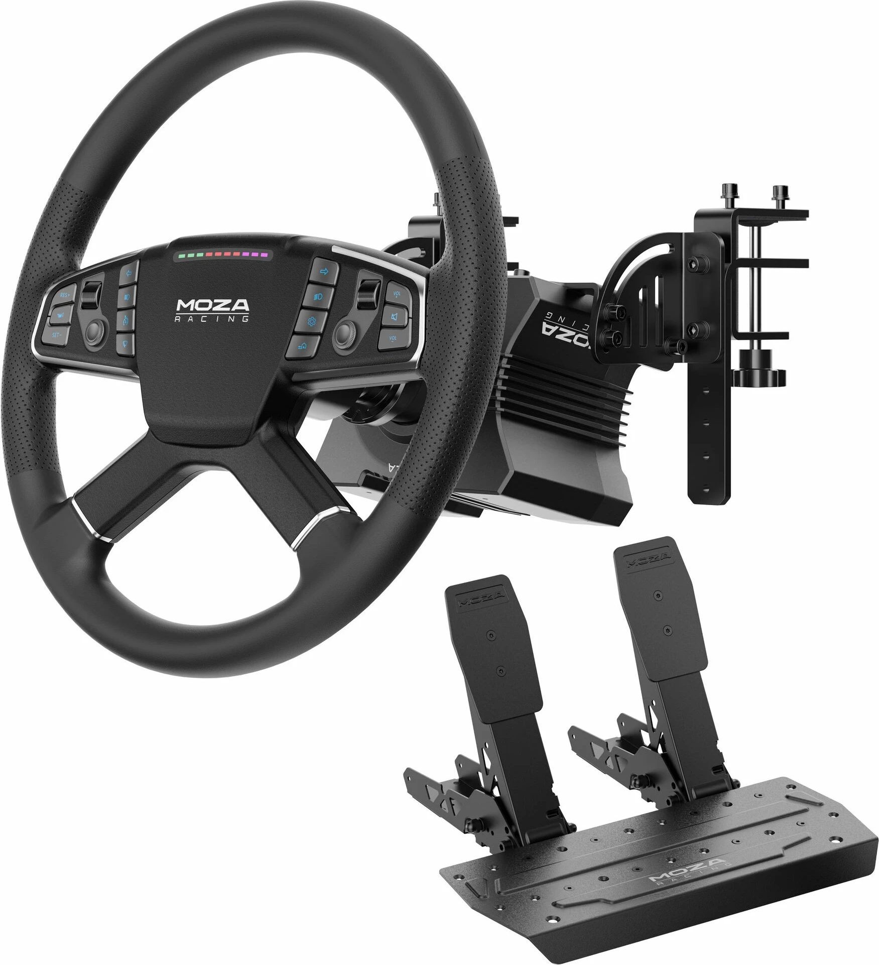Set timoni për simulator kamioni Moza R5 Truck RS071 për PC, Force Feedback, RGB, i zi