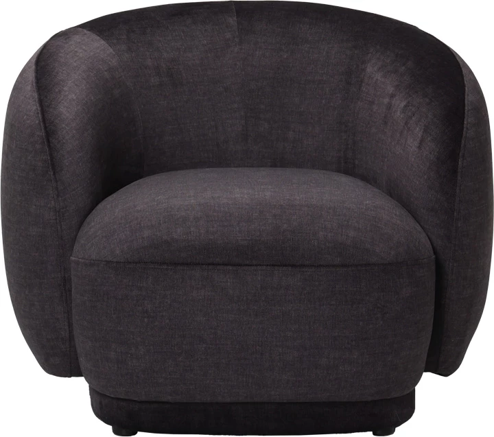 Fotel Freya, material ngjyrë gri e errët, 93x87x76cm