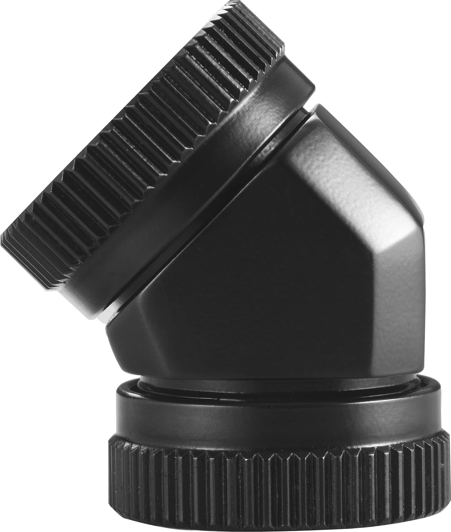 Adapter hardtube Phanteks Glacier 45°, 12mm OD në 12mm OD, i zi
