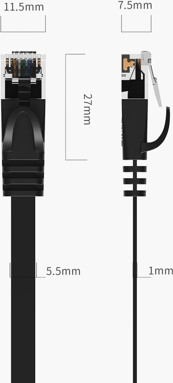 Kabllo rrjeti Ethernet Orico PUG-C6B CAT6 20m 1000Mbps RJ45 e sheshtë, e zezë