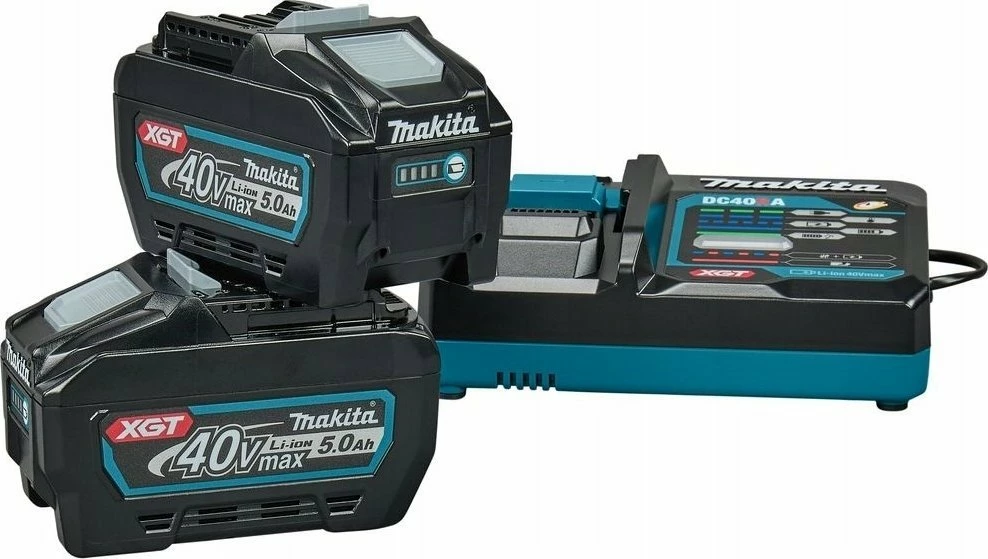 Set baterish me karikues Makita XGT BL4050F x2 + DC40RA, 40V Max, 2x5.0Ah Li-Ion (180Wh), karikim 45 min