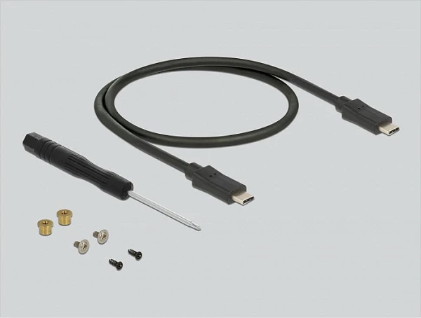 Kasë eksterne DeLOCK për SSD M.2 SATA, USB-C 3.2 Gen 2, 6 Gbit/s, e zezë