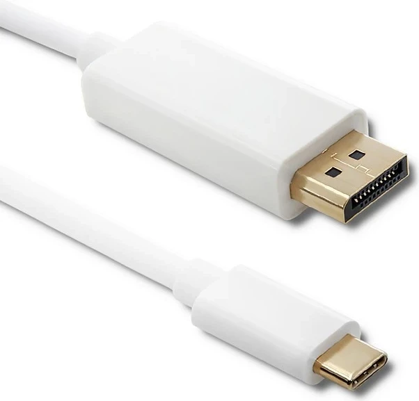 Kabllo Qoltec DisplayPort Alternate mode, USB 3.1 typ C męski, DisplayPort męski, 5K, 2m, bardhë