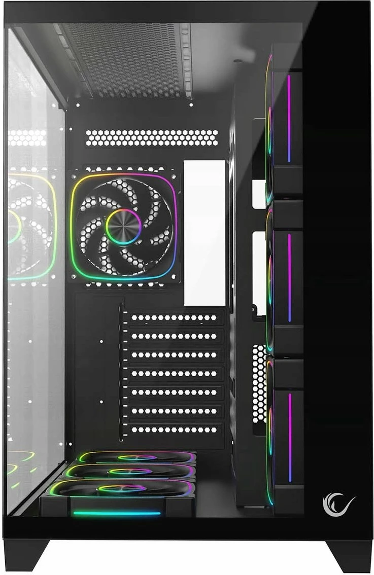 Kasë Rampage SEALITE-BLACK me xham të temperuar, 7x 120mm ARGB PWM, ATX/Micro-ATX/Mini-ITX, e zezë