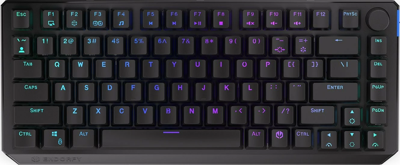 Tastierë mekanike gaming Endorfy Thock 75% Wireless Red (EY5A073), Kailh Box Red, RGB, Bluetooth/2.4GHz/USB, US layout, e zezë