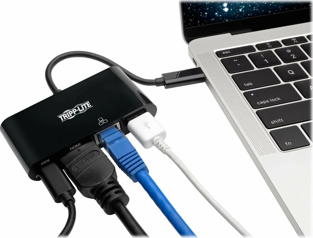 Stacion docking USB-C Eaton U444-06N-H4GUBC me HDMI, Gigabit Ethernet, USB-A 3.0, USB-C PD, zi/gri