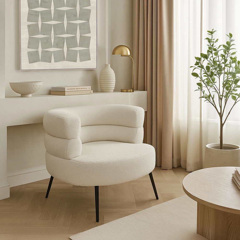 Karrige e ulët Pavlova, e bardhë, 87x80x72cm