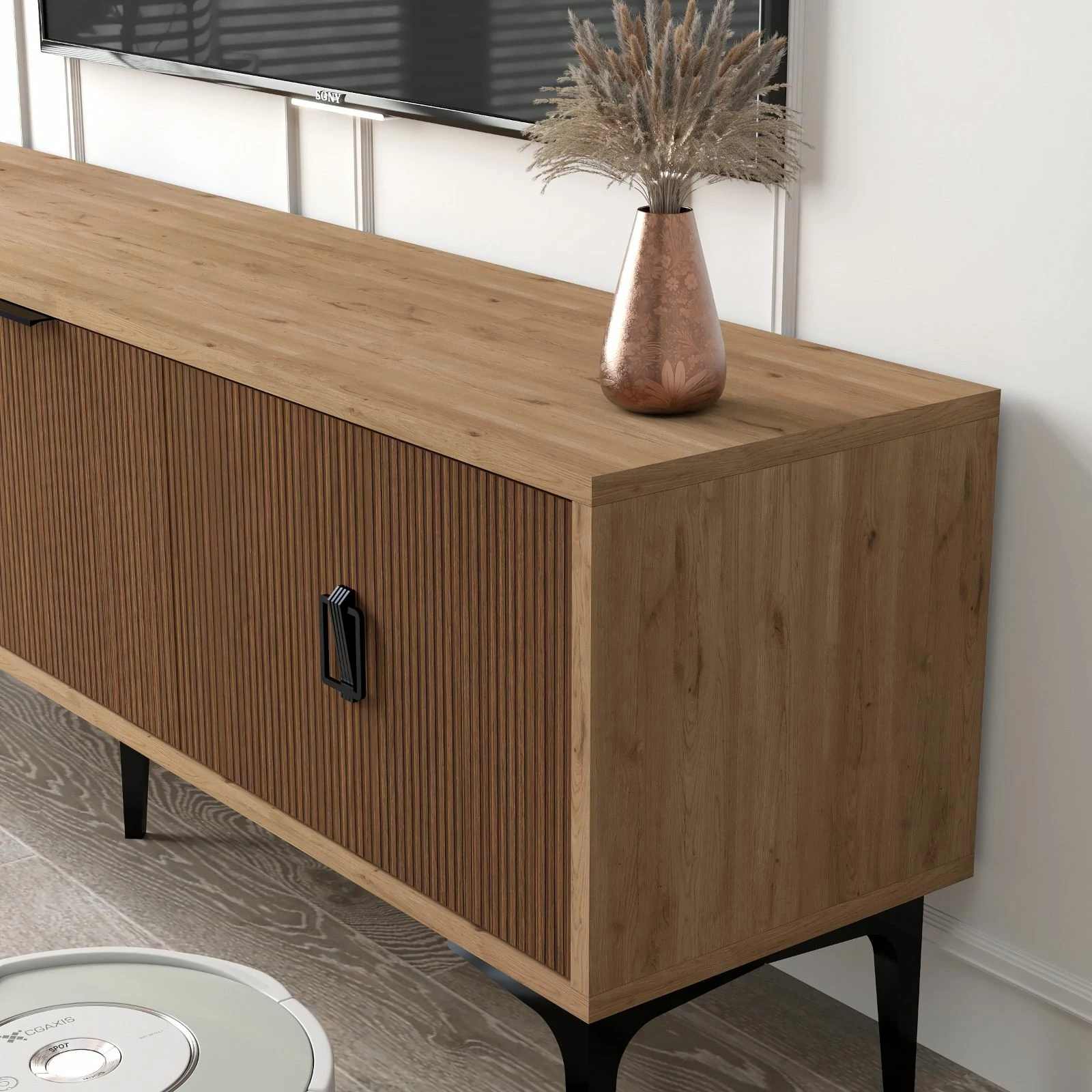 Komodë TV Skye Decor, ngjyrë lisi safir, 3503 Neva