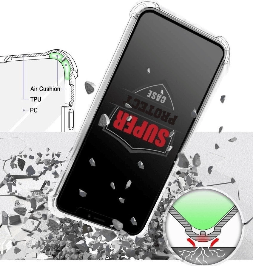 Mbështjellës Goospery Super Protect për Huawei P40 Lite, transparent