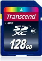 Kartelë memorie Transcend SDXC 128GB Class 10, blu