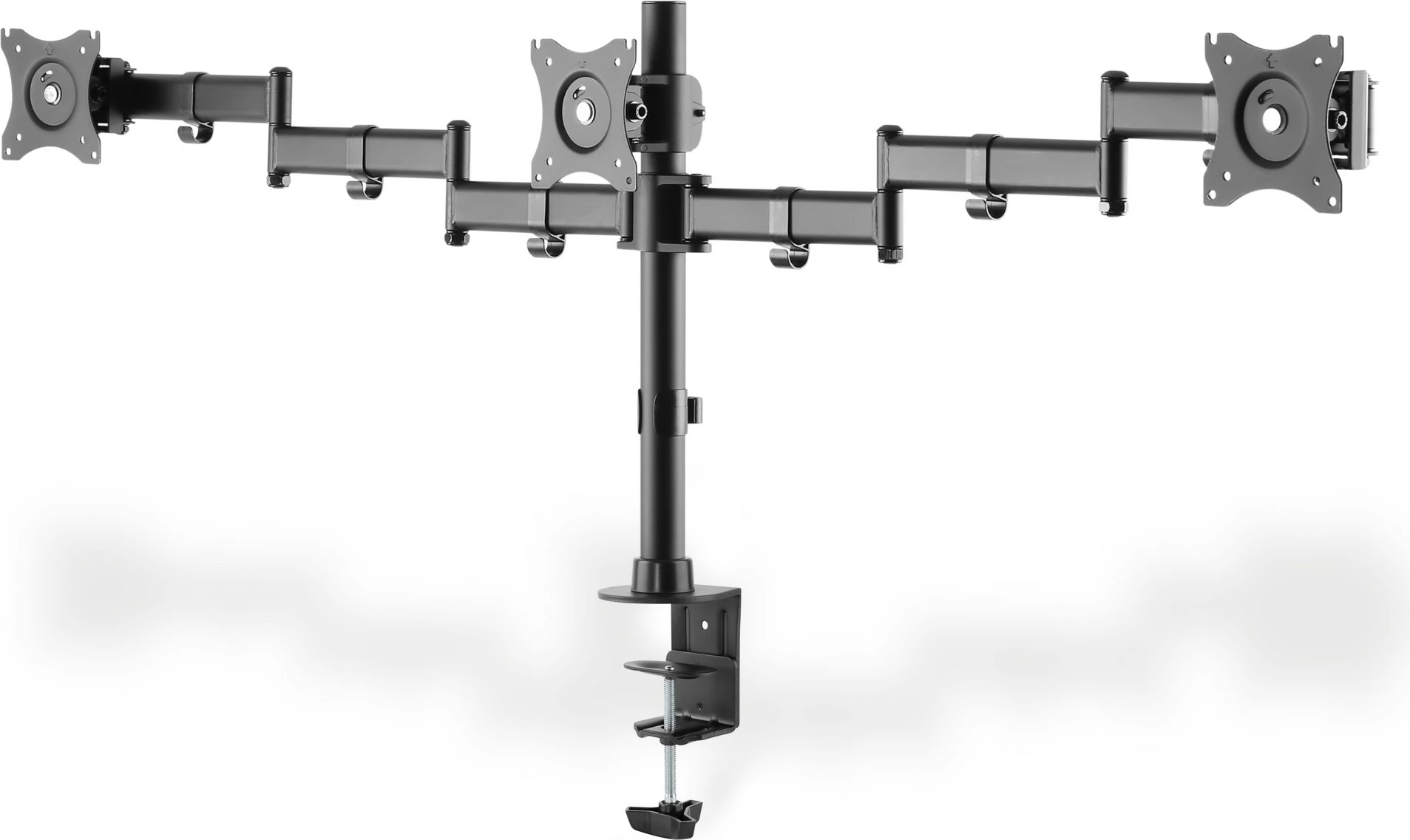 Mbajtës monitorësh Digitus Universal Triple, për 3 monitorë, VESA 100x100 mm, rregullim lartësie, i zi