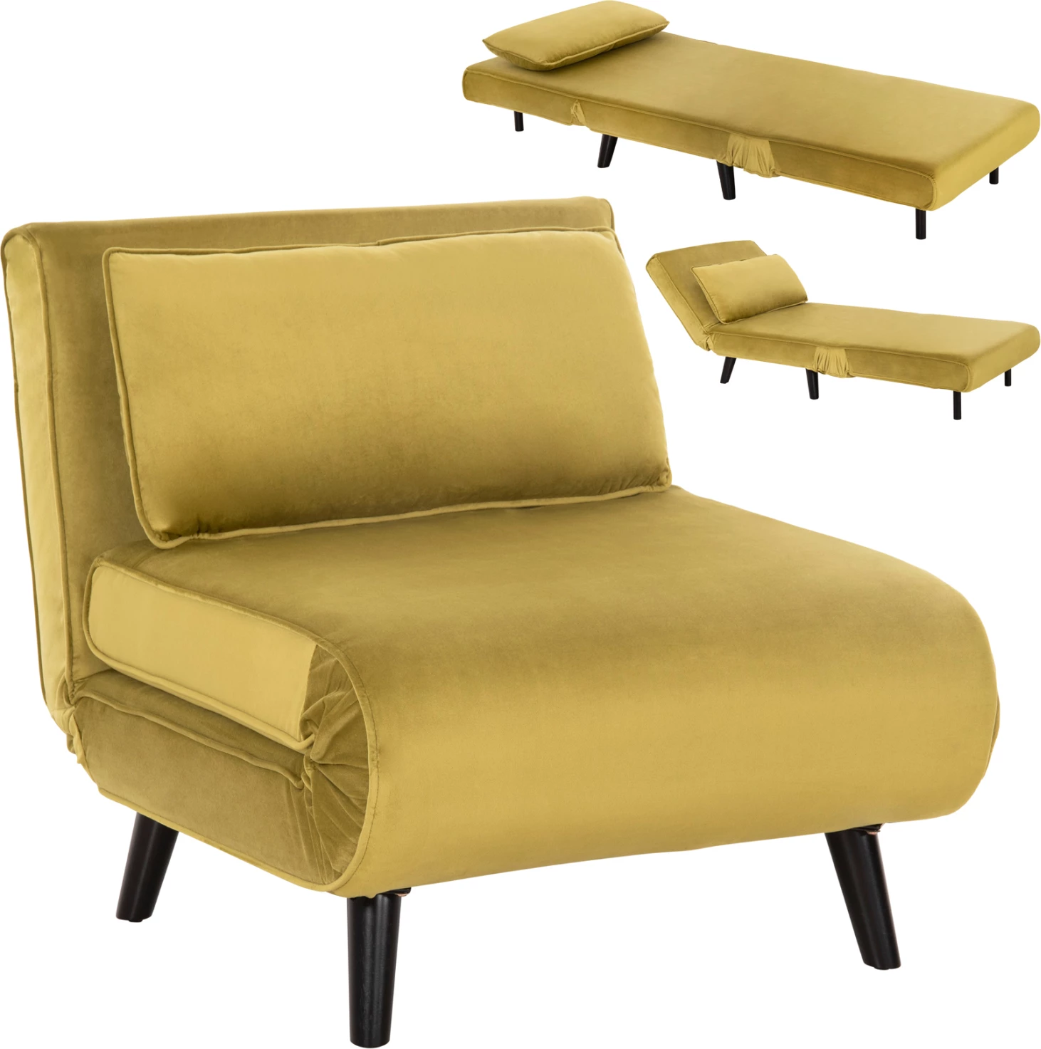 Fotelje-shtrat BRAXTON FH8425.23 kadife jeshile ulliri 78x88x78Hcm