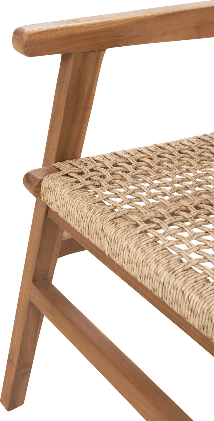 Karrige për ngrënie, BJORN FH9403.21, dru tik i fortë, litar, 56x56x83H cm