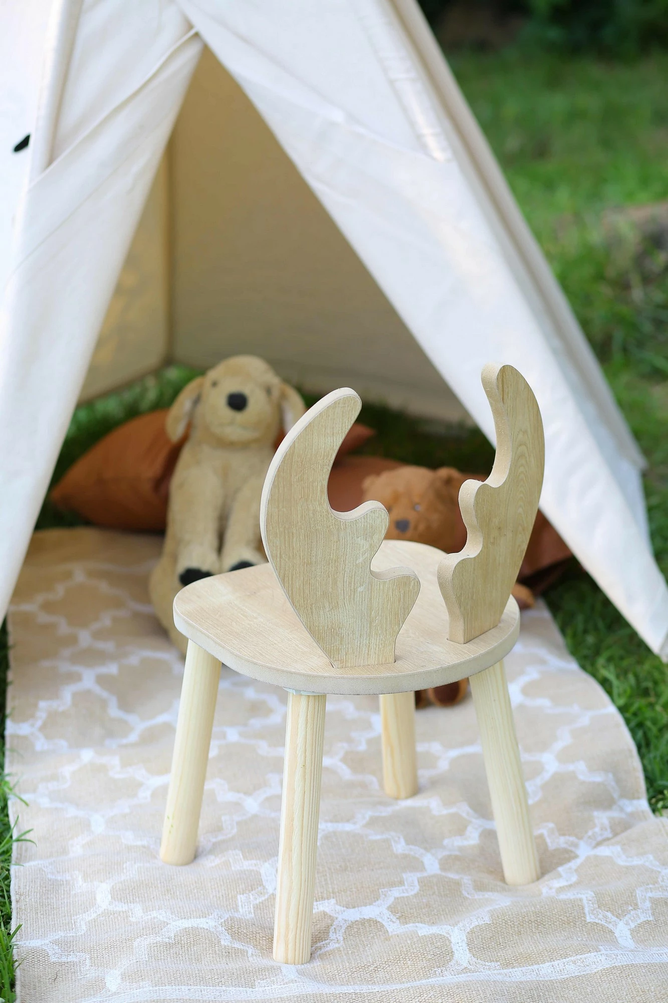 Set tavoline për fëmijë Hanah Home, karrige Deer One, kafe