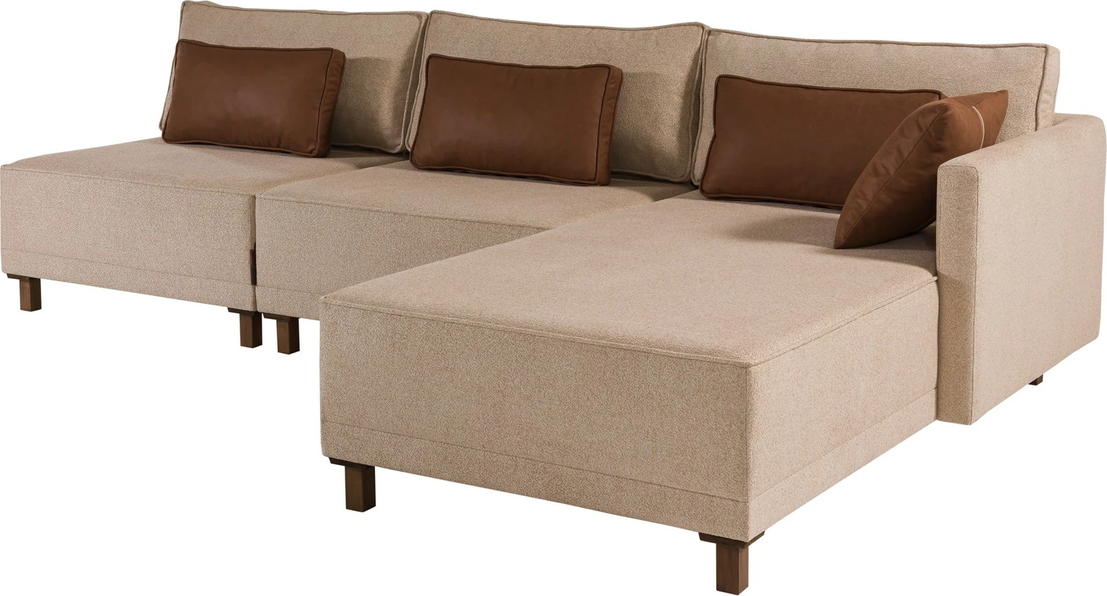Kënd divan-krevat Atelier del Sofa, Matris, kënd i djathtë, ngjyrë kafe