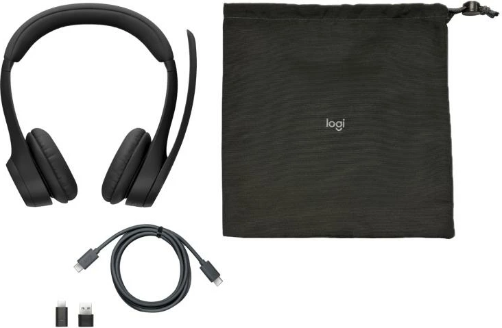 Kufje me mikrofon Logitech Zone 305 Teams 981-001451, wireless Bluetooth, me receiver USB-C, 30 m, të zeza