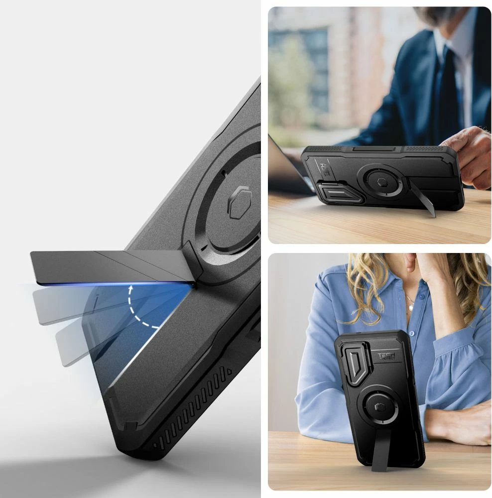 Mbështjellës Tech-Protect Kevlar MagSafe+ për Samsung Galaxy S25 Plus, i zi