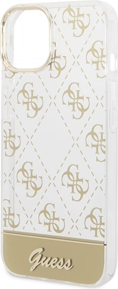 Mbështjellës Guess 4G Pattern Script për iPhone 14 Plus 6.7", i artë