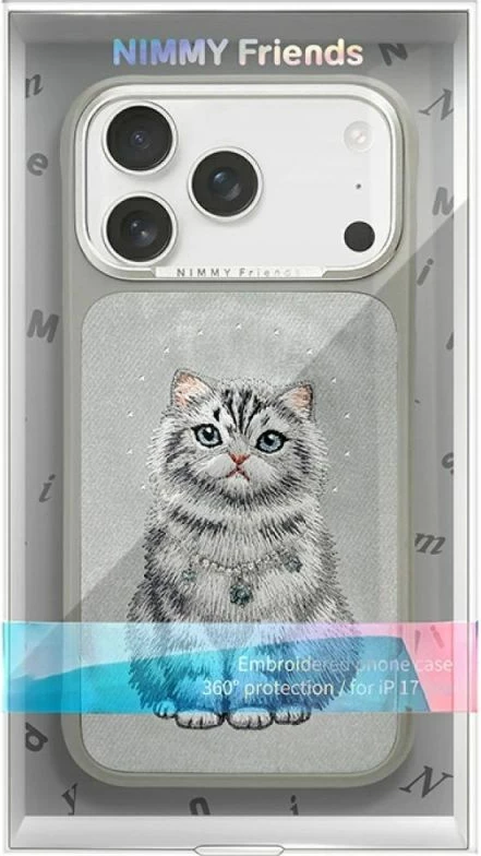 Kutí iPhone Nimmy Lucky Fashion Cat MagSafe, gri
