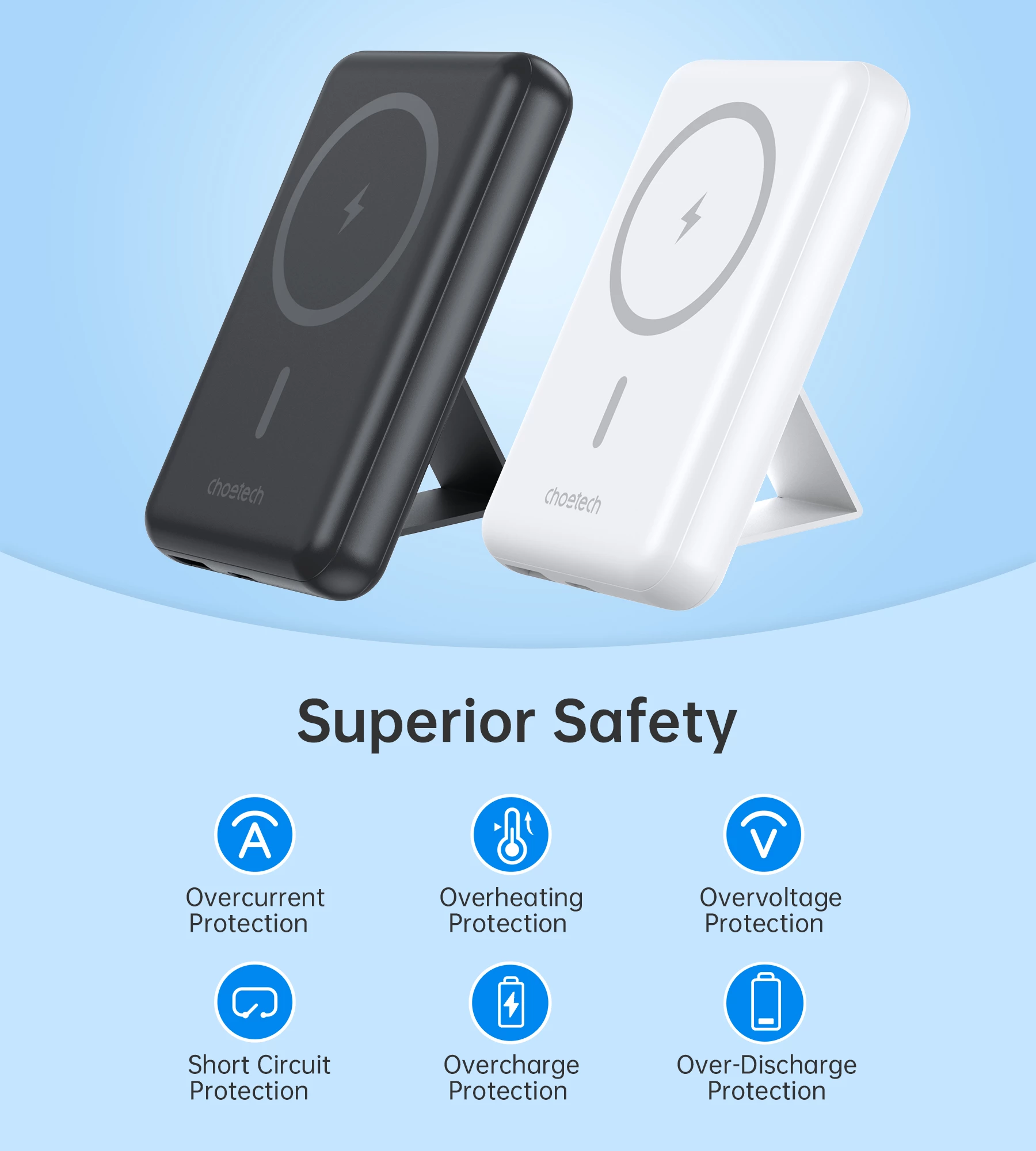 Powerbank Choetech B662, 5000mAh, MagSafe wireless, USB-C/USB-A, e zezë