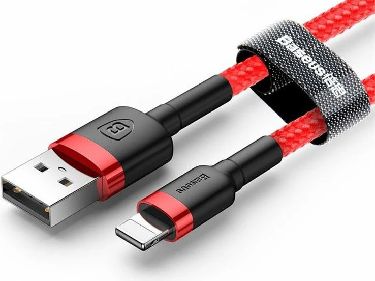 Kabllo USB-A në Lightning Baseus 31564-uniw 2 m 1.5A e thurur najloni, e kuqe