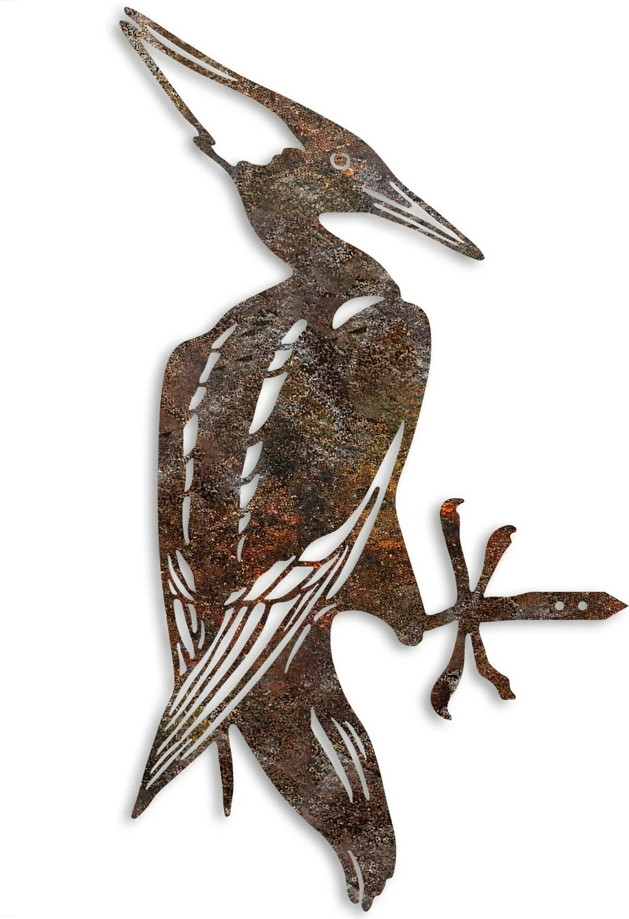 Objekt dekorativ për kopsht, zog në degë, ngjyrë kafe, Aberto Design, 22x40cm