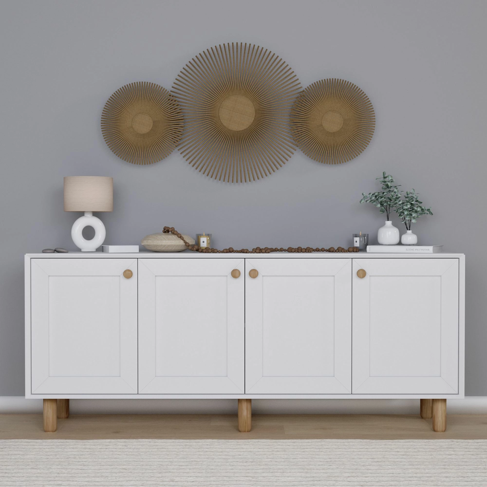 Konsol Skye Decor, ngjyrë e bardhë, 180x75x40 cm