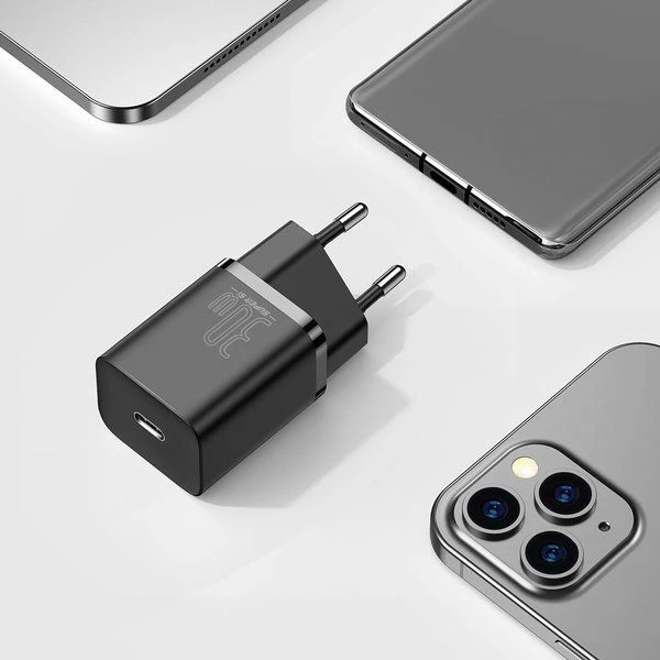 Karikues rrjeti Baseus Super Si CCCJG30CE 30W USB-C 3A, i zi