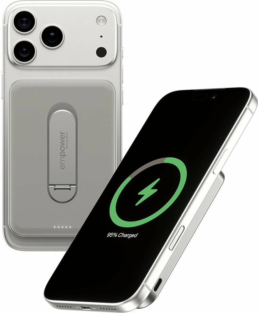 Powerbank PanzerGlass Bank Spin Stand 5000mAh Qi2 USB-C gri