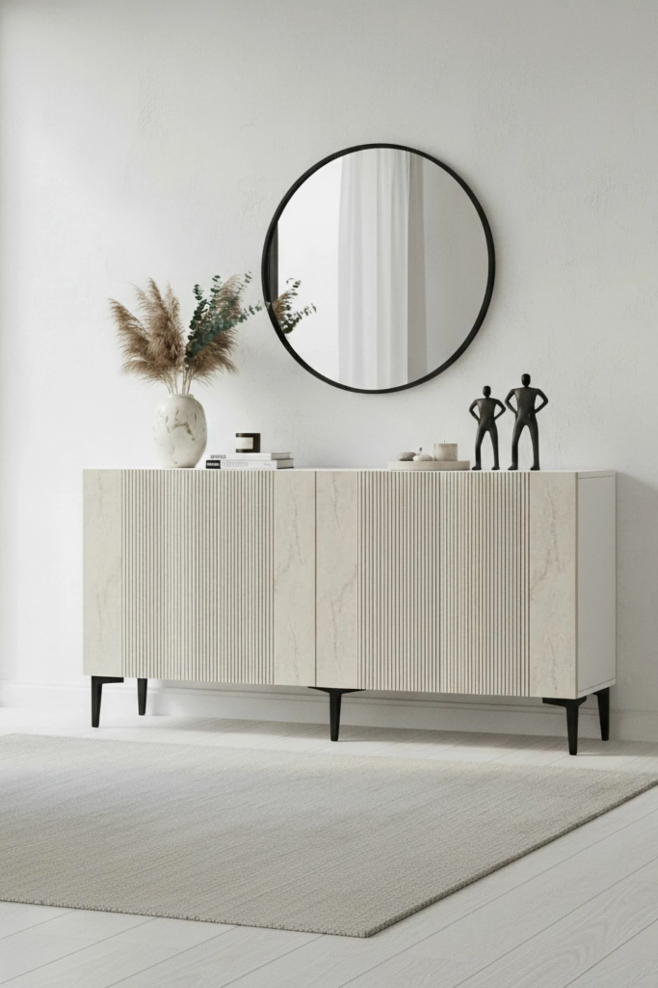 Konsol Skye Decor, Corsa 150, e bardhë, travertin