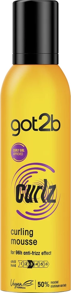 Shkumë për flokë kaçurrela Got2B Curlz për femra 250ml