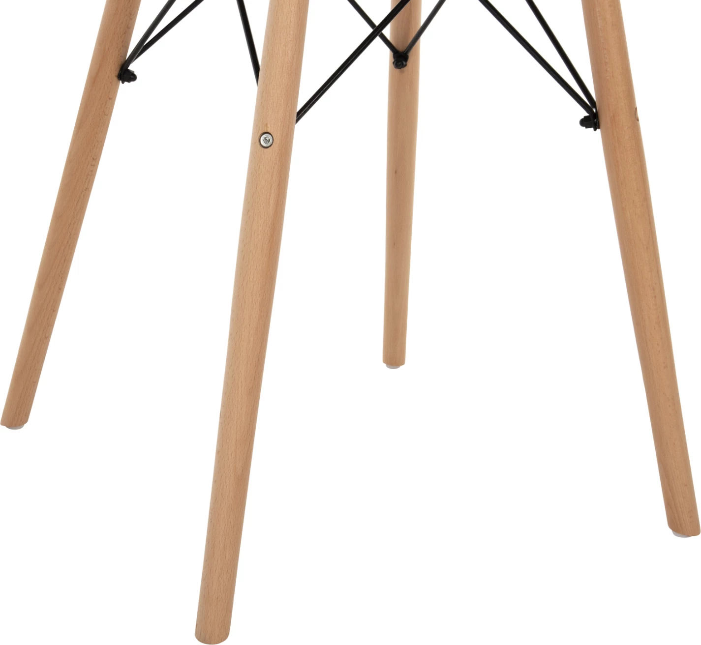 Tavolinë e rrumbullakët minimaliste për ngrënie, MDF, këmbë druri ahu, ngjyrë natyrale, Φ60x76cm