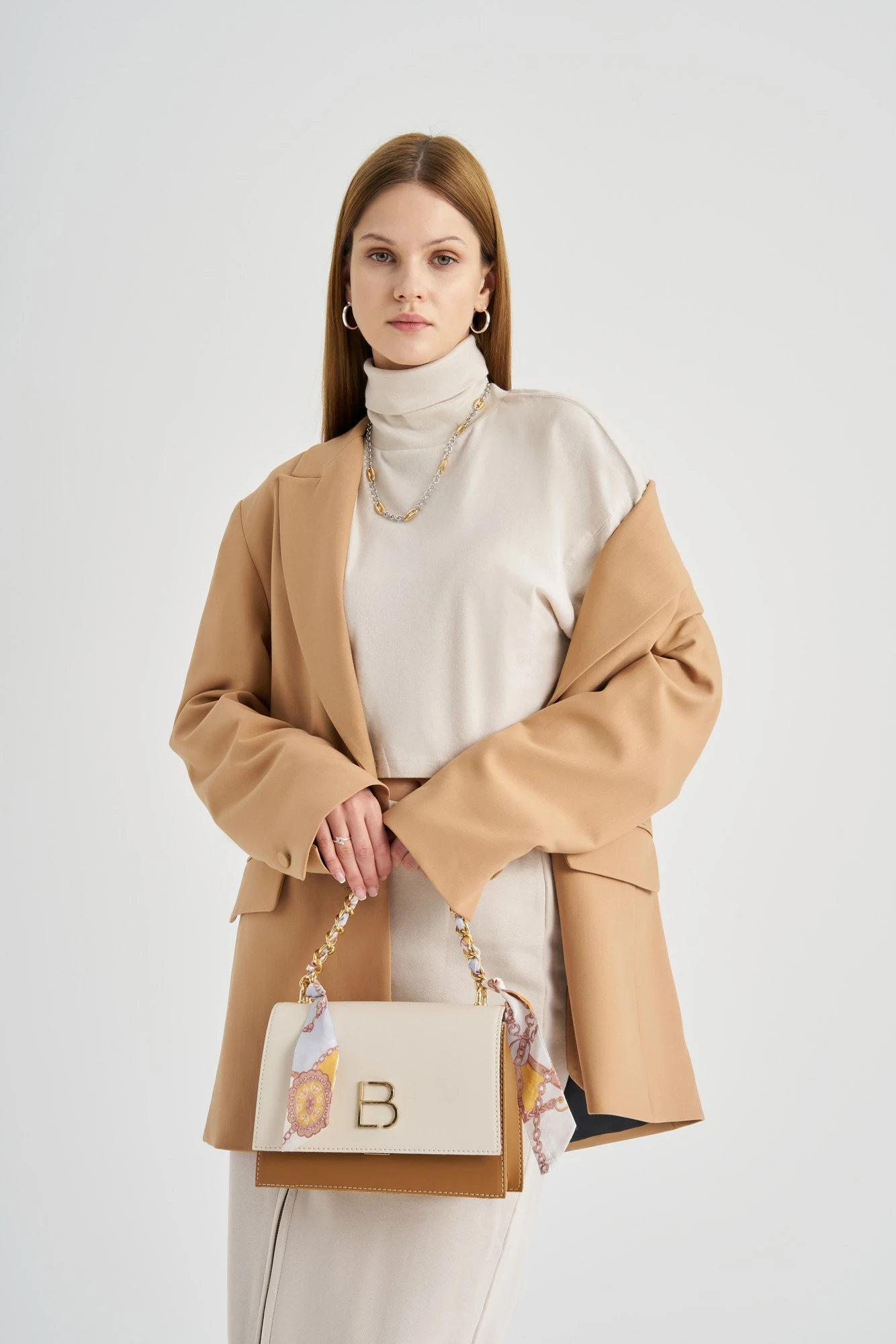 Çantë crossbody Lucky Bees, krem, kafe e hapur, 918