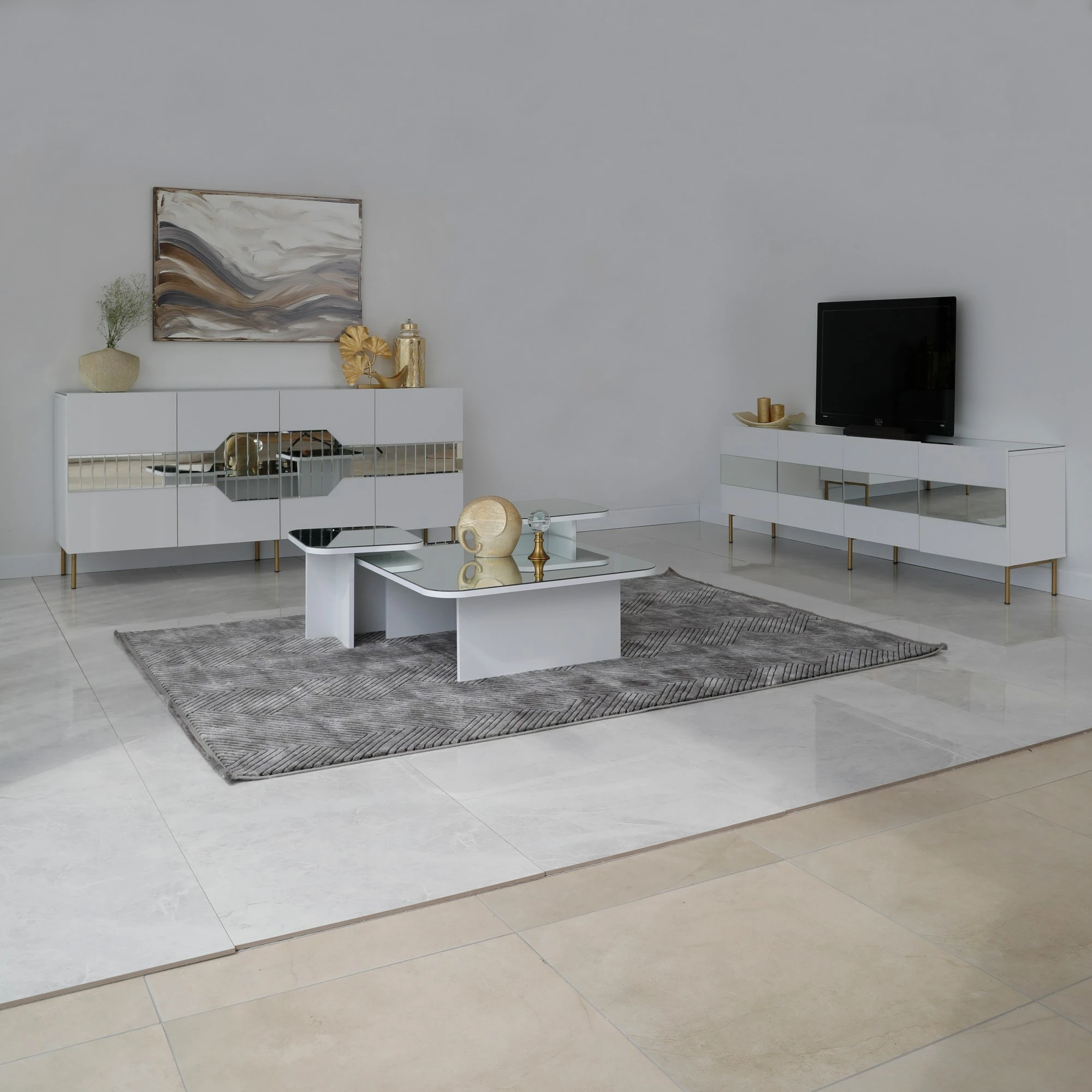 Set tavolinash kafeje Hanah Home, Jazz, e bardhë
