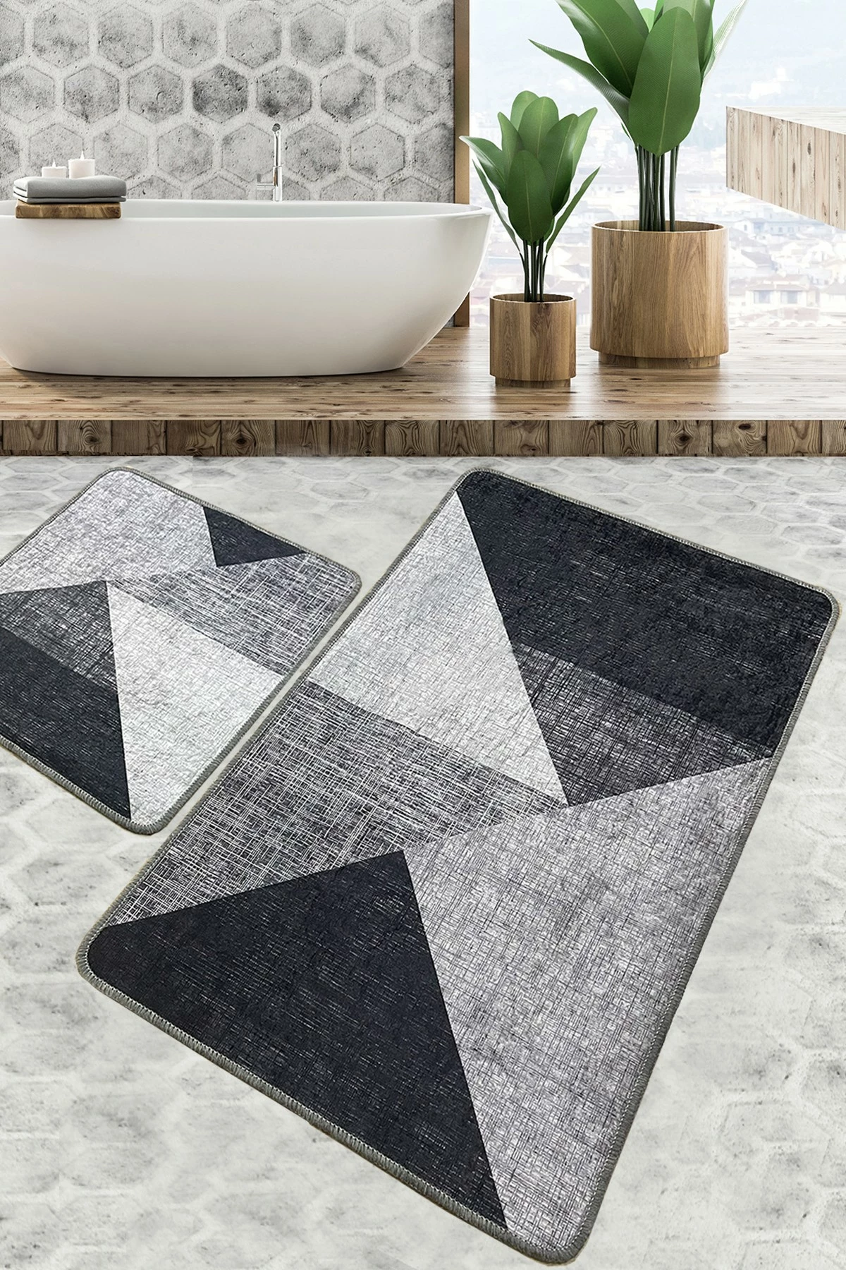 Set tapetash për banjo (2 copë), Mijölnir, Phell v2, ngjyrë gri