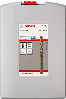Set spiralësh Bosch 2608587014, 19 copë, HSS Cobalt