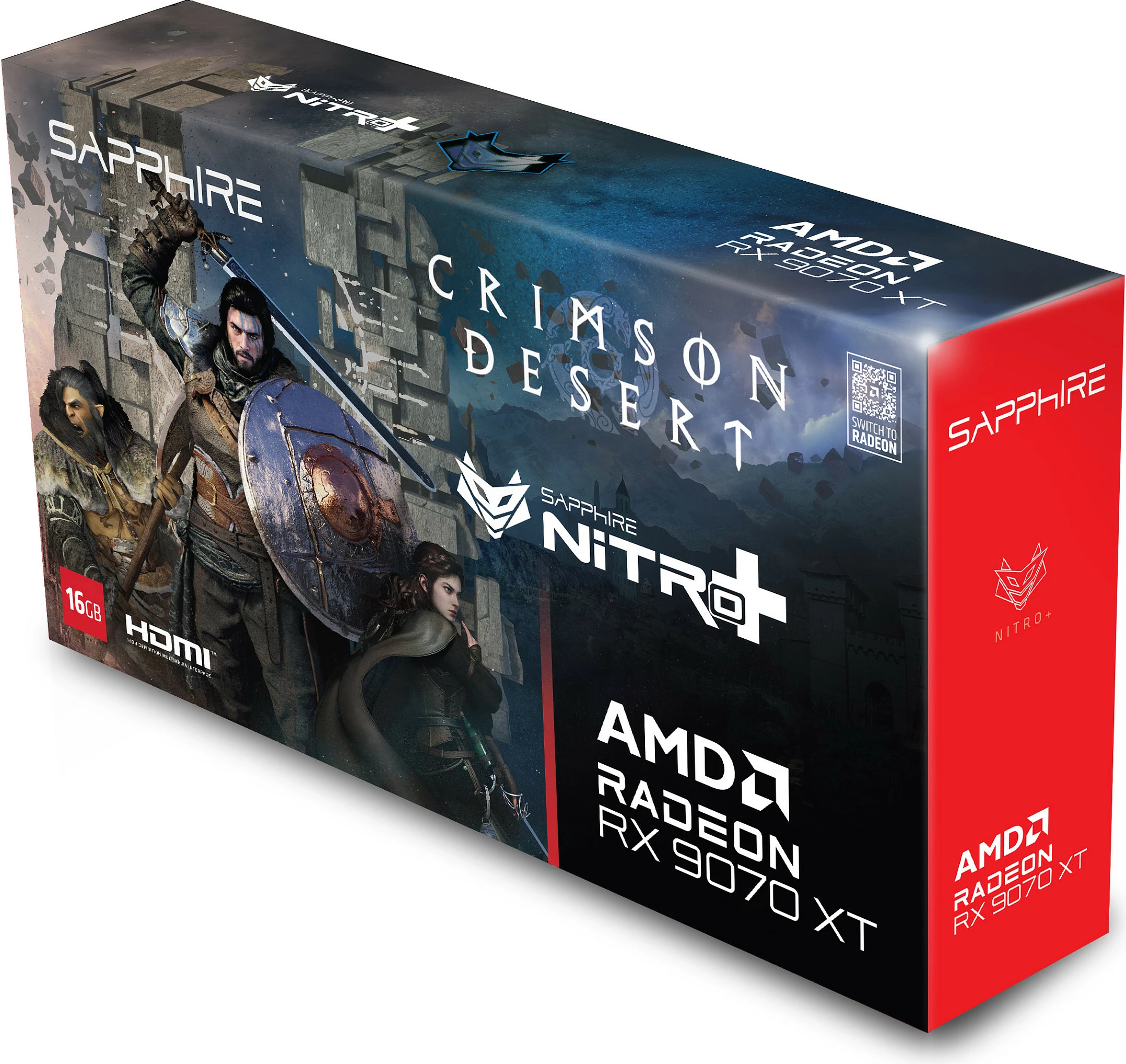 Kartelë grafike Sapphire NITRO+ Radeon RX 9070 XT OC Crimson Desert Edition, 16GB GDDR6, 256-bit, PCIe 5.0, RGB Multi