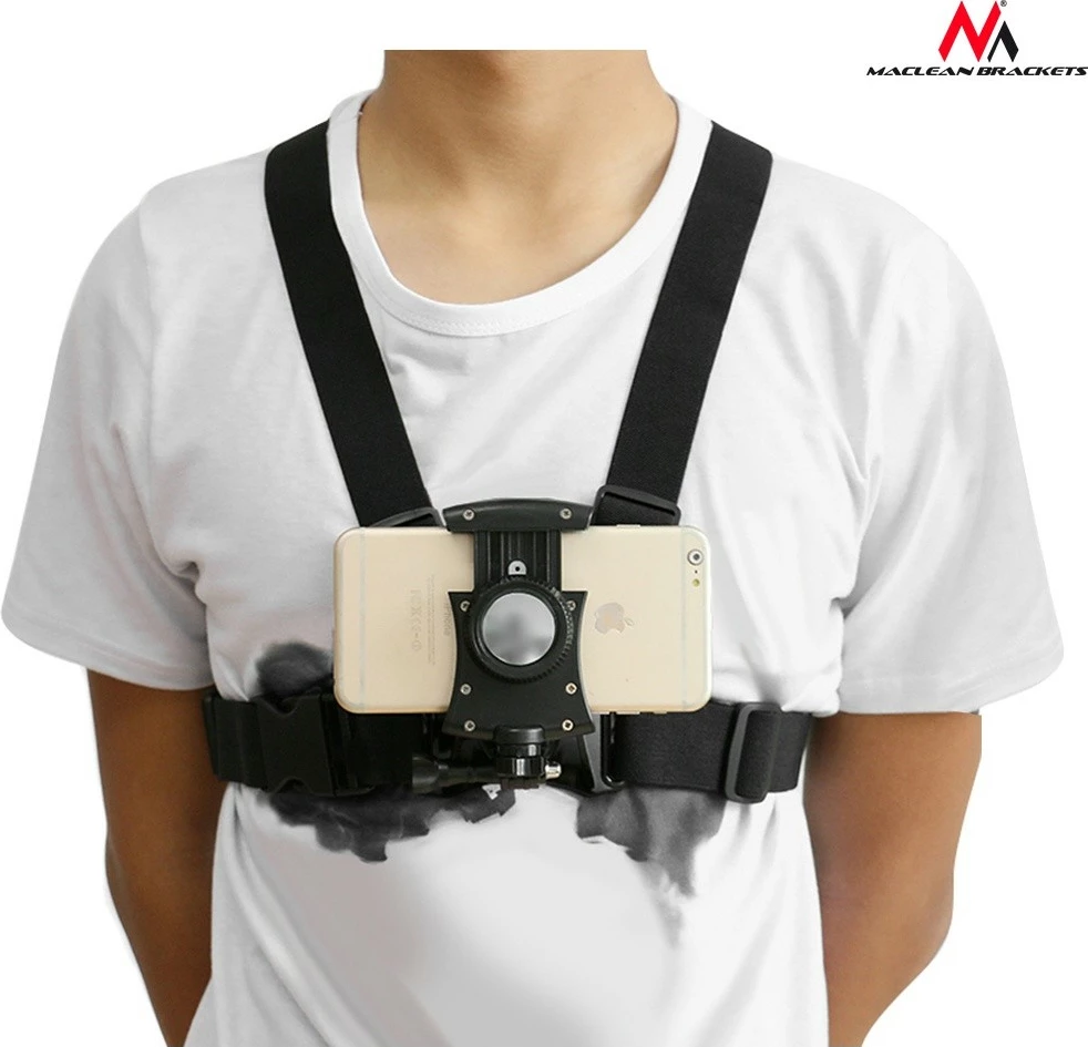 Rrip sportiv Maclean MC-773 për telefon, kamera, GoPro, i zi