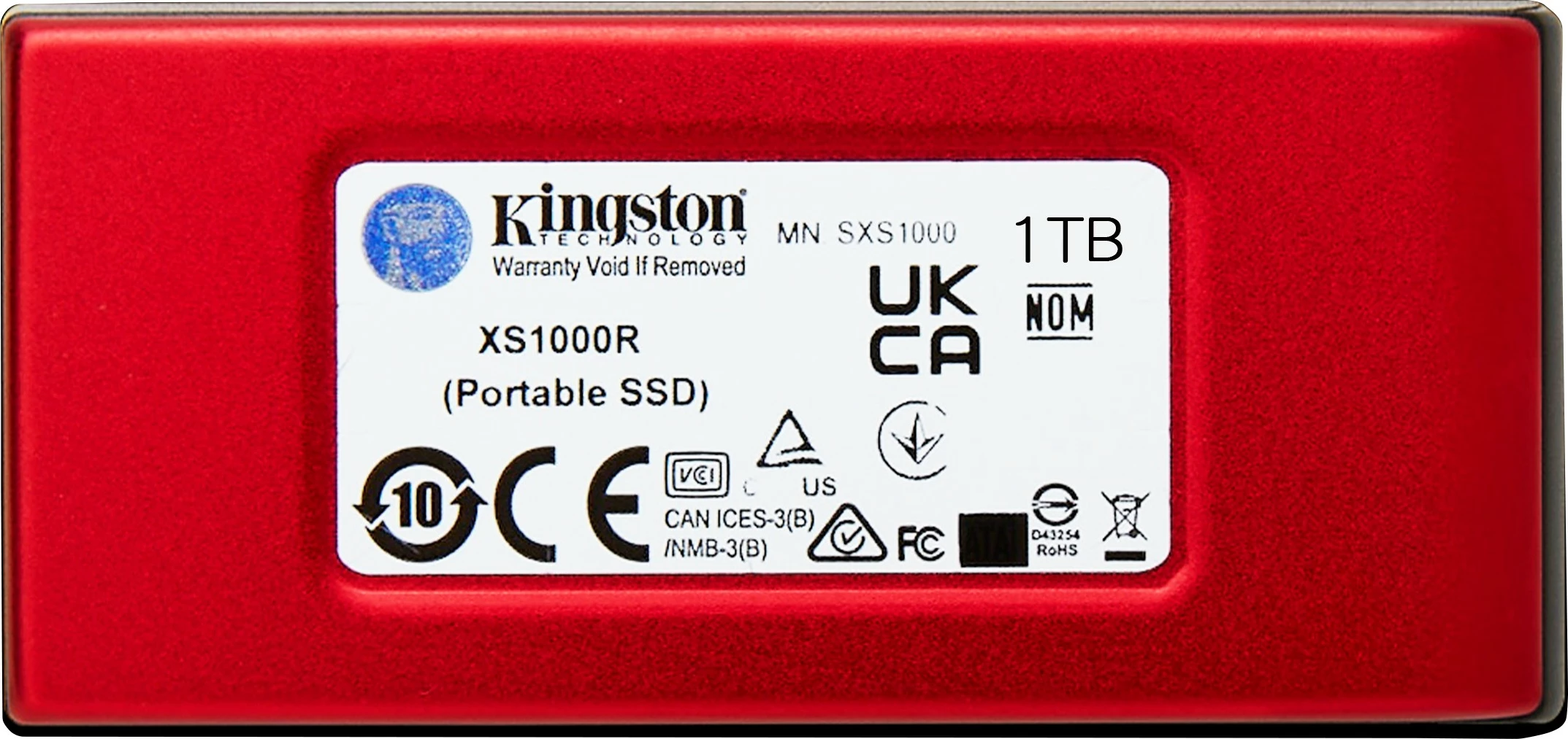 Disk i jashtëm Kingston XS1000, 1TB, USB 3.2 Gen 2, i kuq