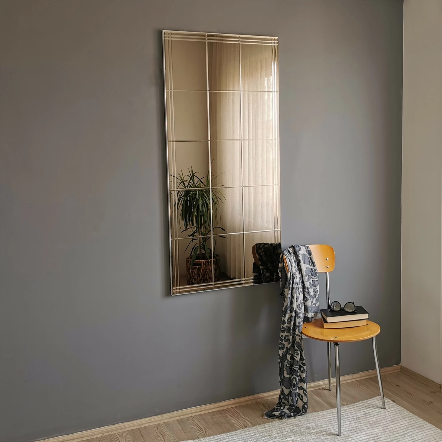 Pasqyrë Hanah Home, NSTLA308d, ngjyrë argjendi, 62x130cm
