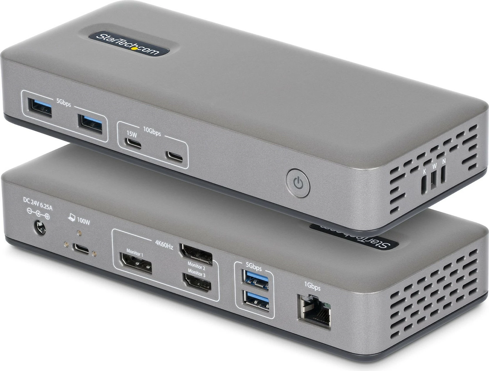 Docking station StarTech 199UE-USBC-DOCK, USB-C, HDMI + DisplayPort, 4K, Gigabit Ethernet, 10Gbps, gri