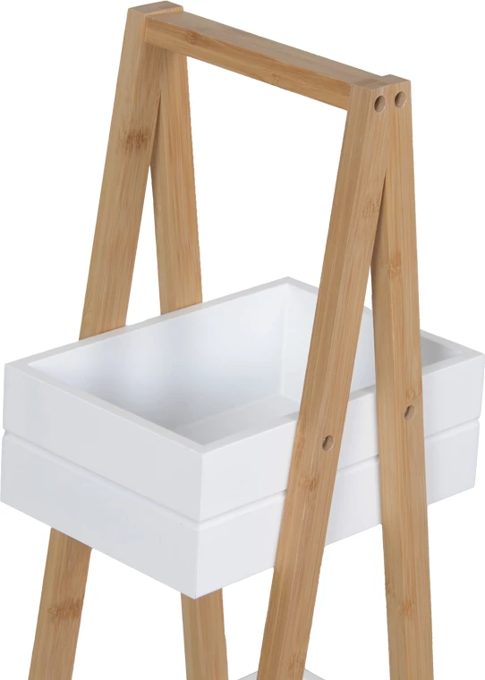 Raft dyshemeje Tercy, bambu, ngjyrë natyrale-bardhë, 30x18x80cm