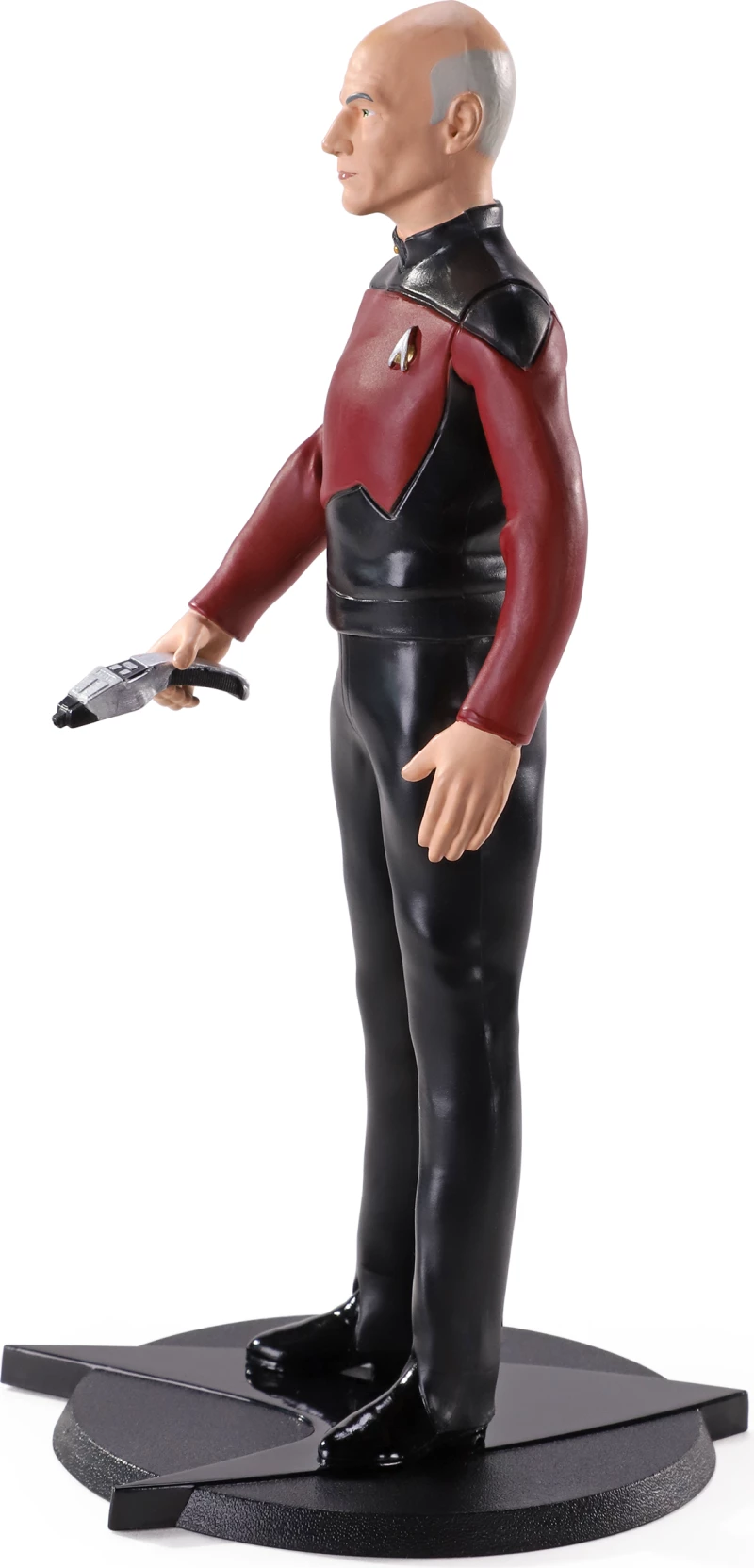 Figurinë NOBLE COLLECTION Bendyfigs Captain Jean-Luc Picard 19 cm, e pozueshme, me bazë, e kuqe/zezë