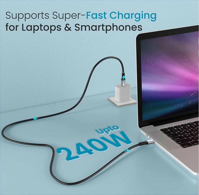 Kabllo USB-C në USB-C Equip 128380, USB4 40Gbps, PD 3.1 240W, 0.5m, e zezë