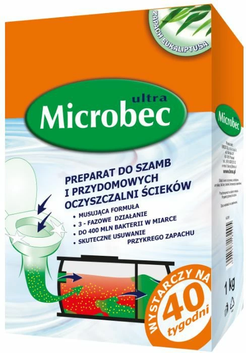 Preparat për gropa septike Bros Microbec Ultra 25 g, aromë eukalipt