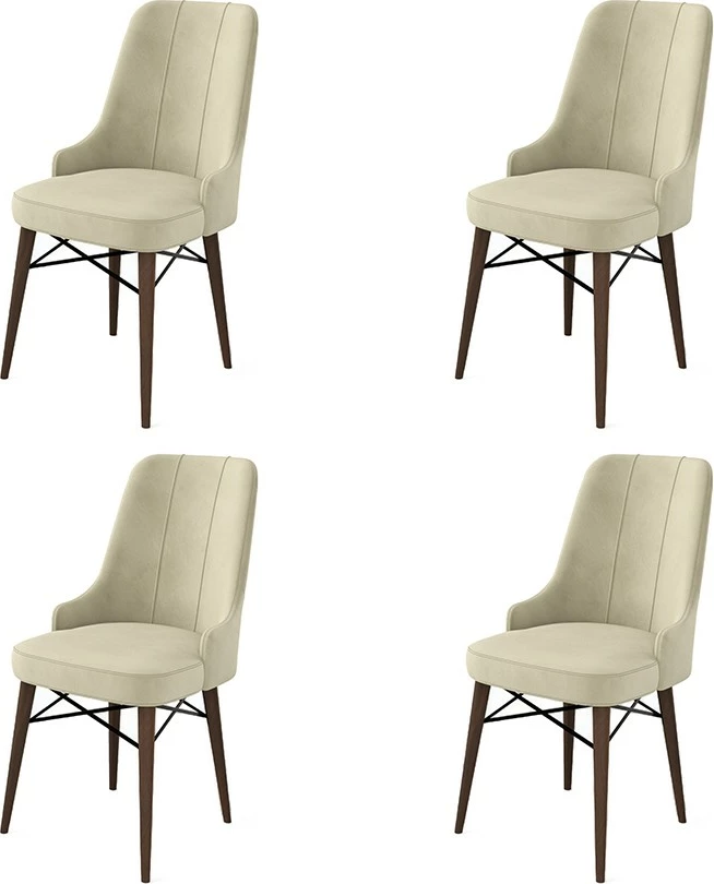 Set karrigash (4 copë), Hanah Home, Pare, krem, kafe