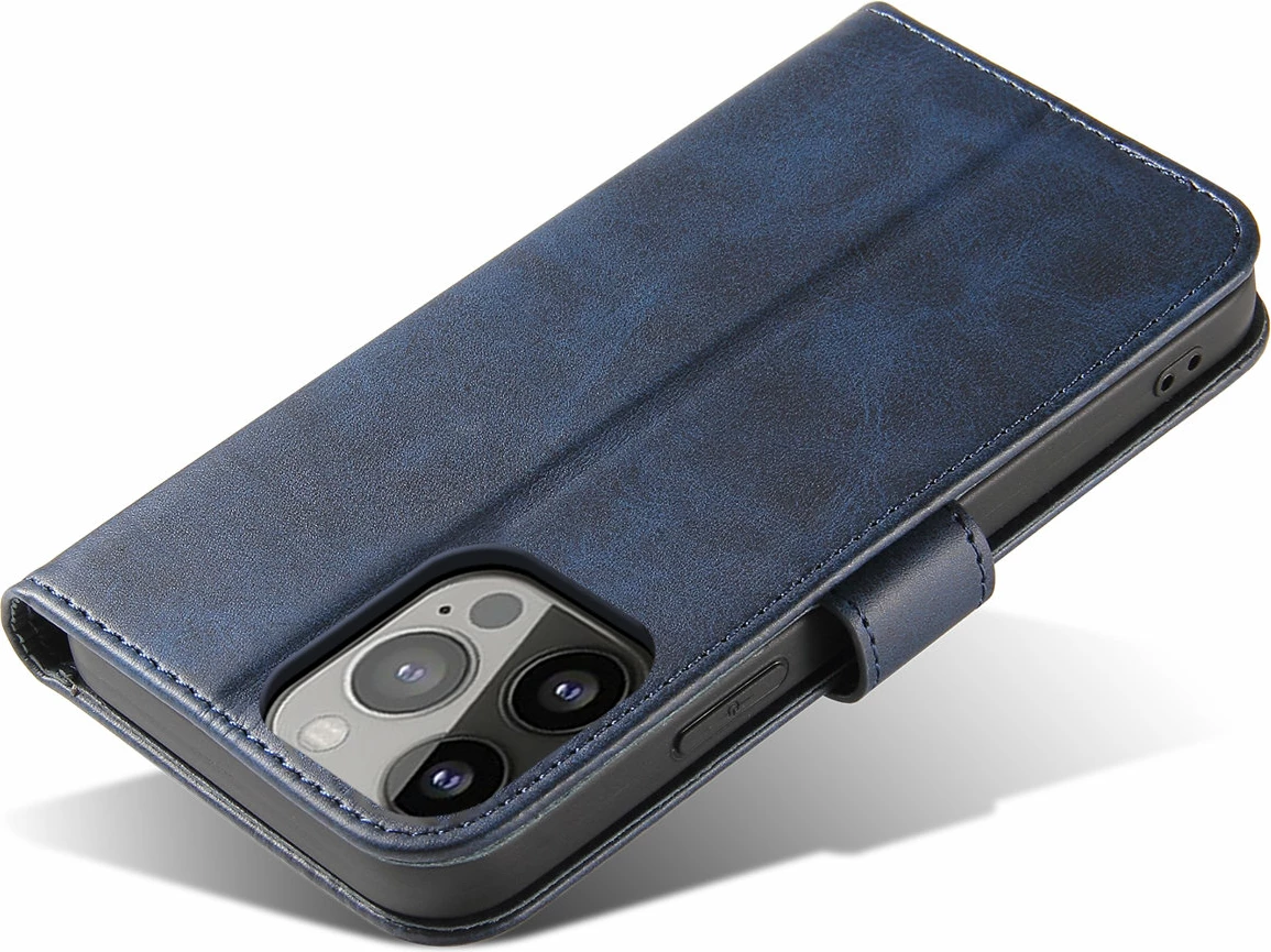 Mbështjellës Hurtel Magnet Case për iPhone 15 Pro Max, me portofol dhe stand, Kaltër