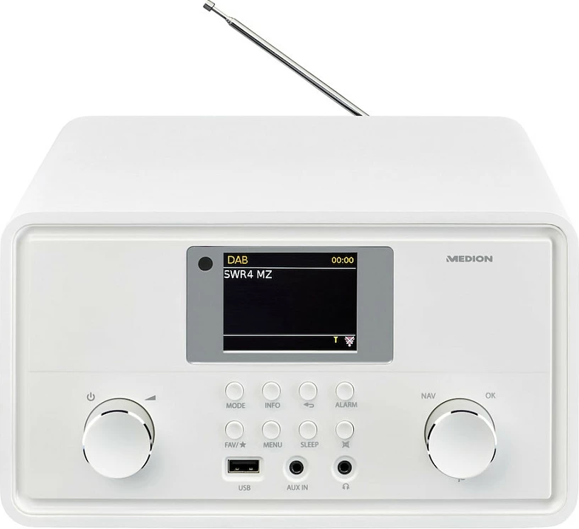 Radio interneti Medion MD 88069, DAB+/FM, Bluetooth, Wi‑Fi, 20W, e bardhë
